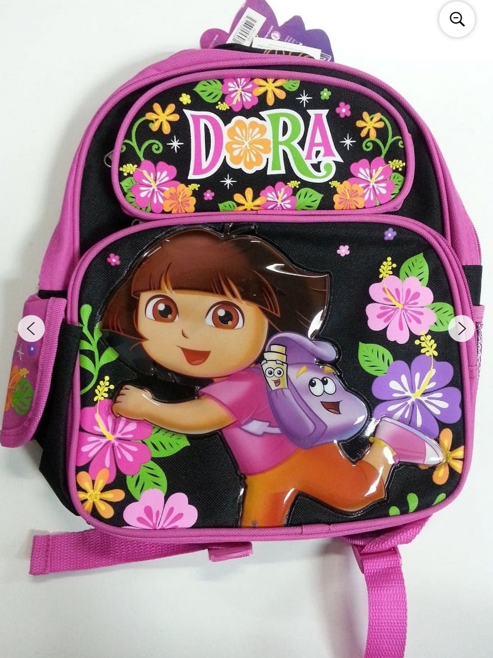 Dora The Explorer Pink Floral Kids Backpack with Character Panel